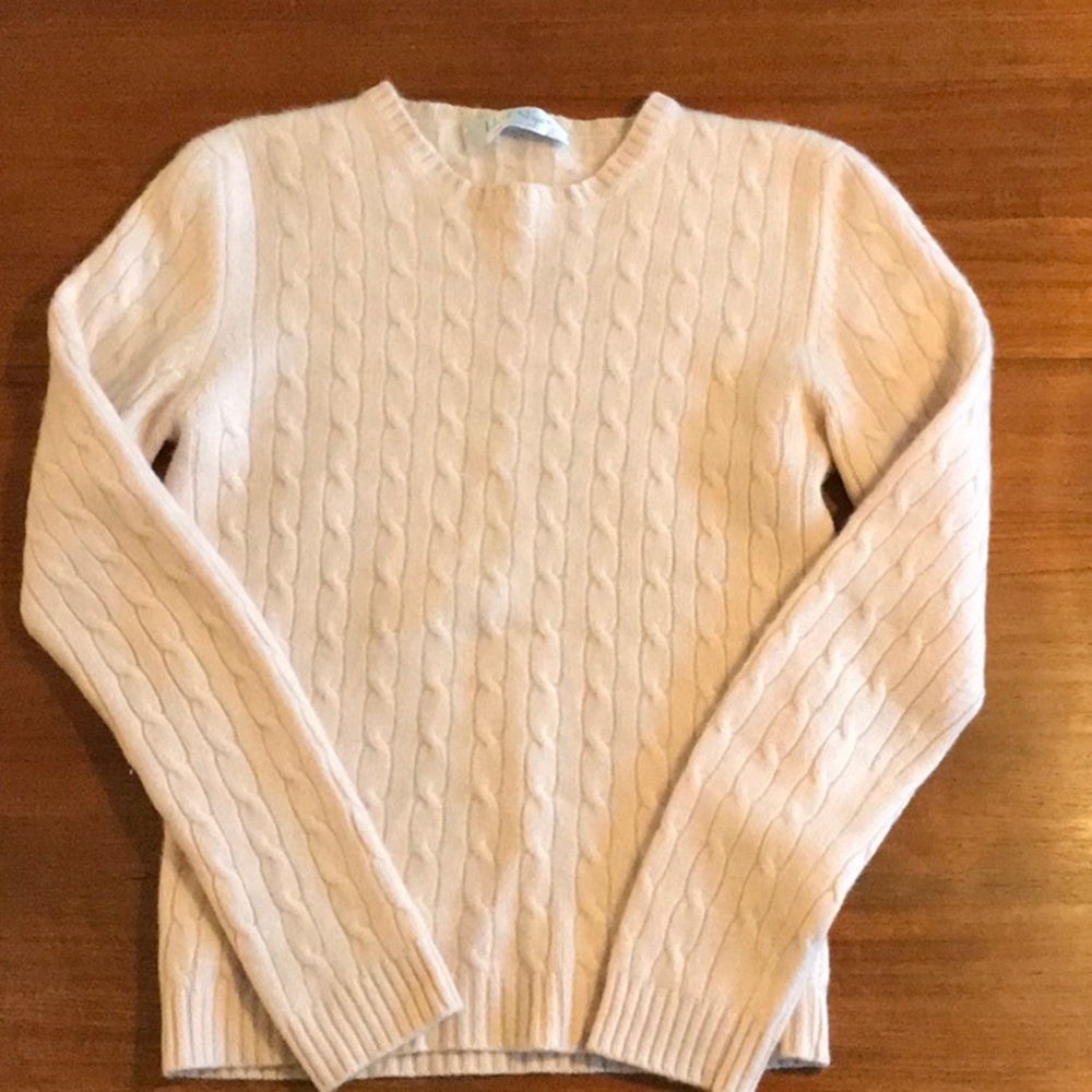 SCOTTISH MADE ISLE OF SKYE CASHMERE CABLE KNIT CREWNECK SWEATER
